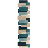 Wollteppich Petrol 230x60 cm - Petrol, Basics, Textil (230/60cm)