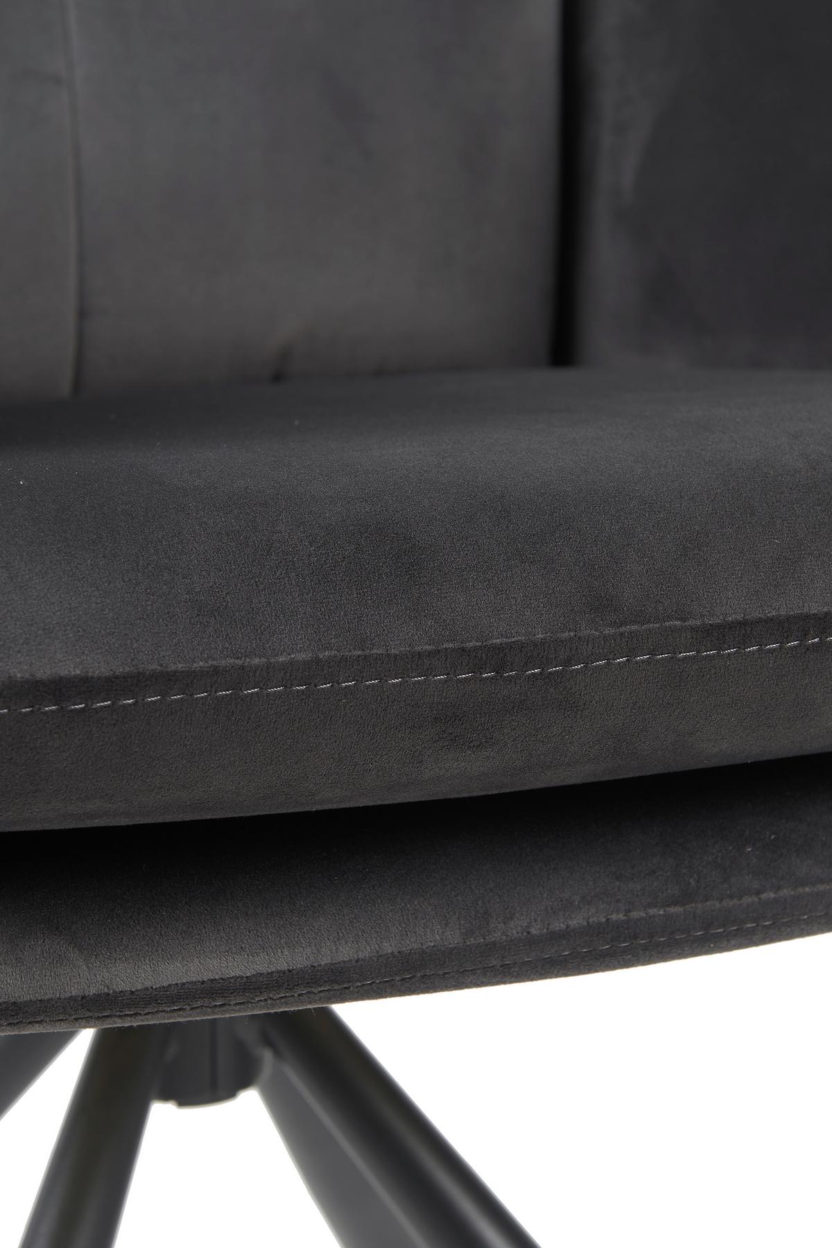 Armlehnstuhl-Set Parma S 2er-Set - Dunkelgrau/Schwarz, MODERN, Textil/Metall (63/89/70cm) - MID.YOU