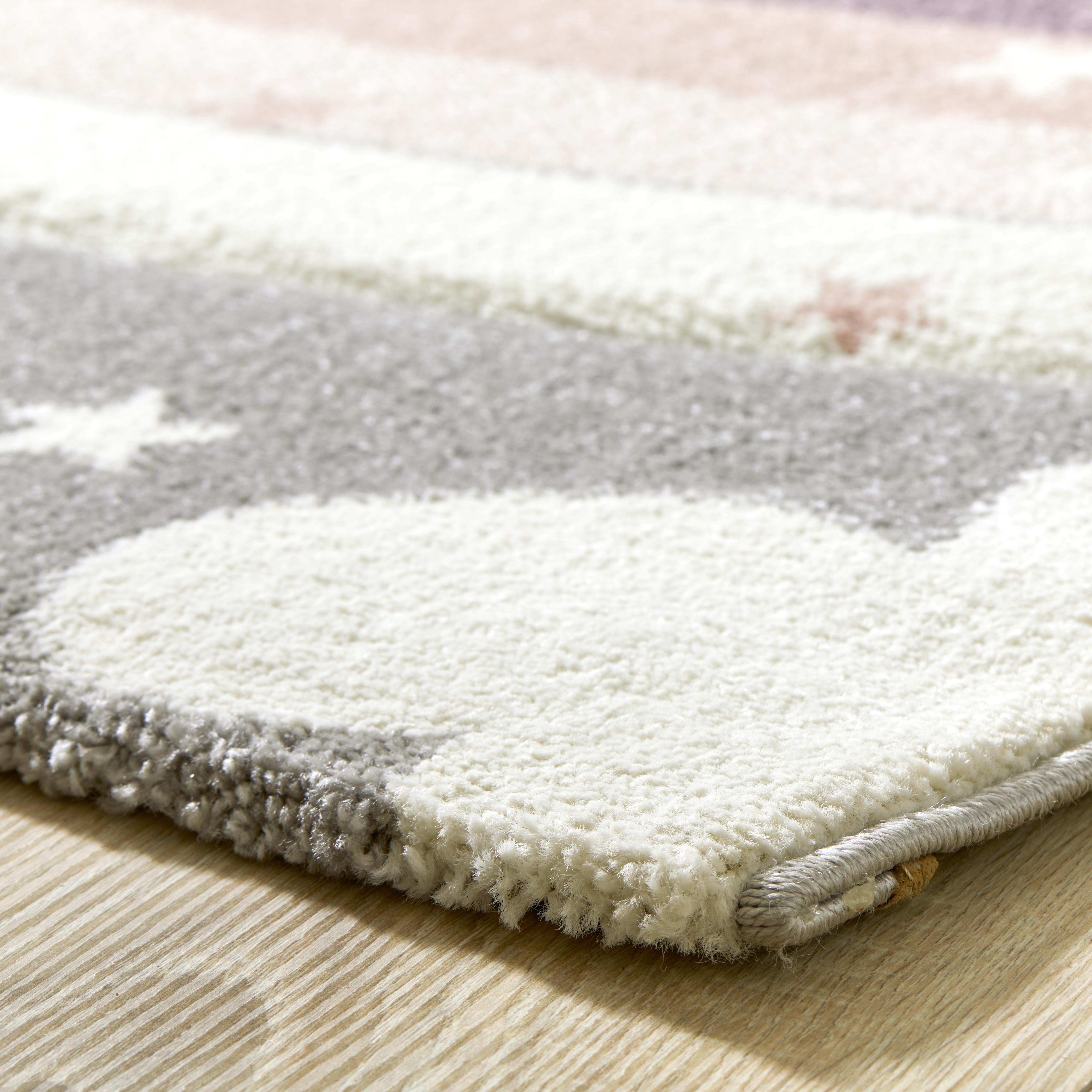 Kinderteppich Einhorn Fluffy 120x170 cm - Weiß/Grau, Basics, Textil (120/170cm) - BUNINO