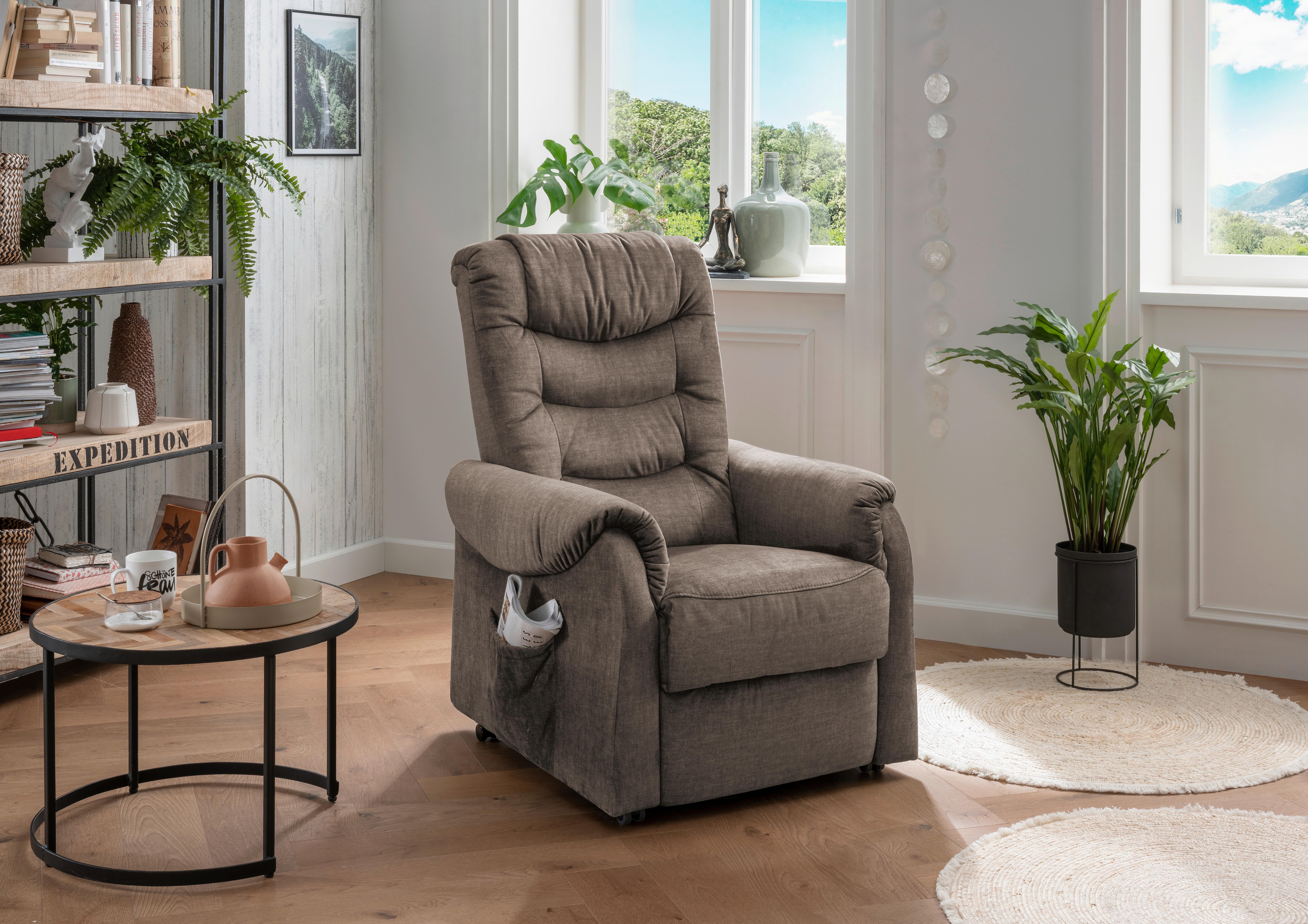 Fernsehsessel Nino Braun B: 78 Cm - Schwarz/Braun, Design, Textil (78/107/93cm) - Livetastic