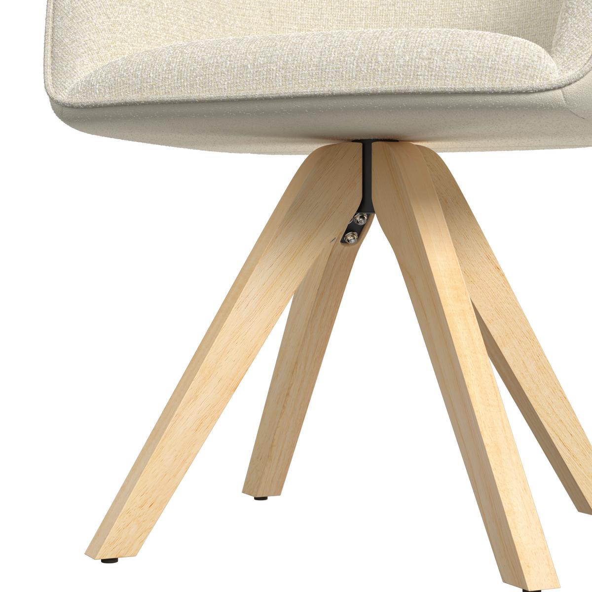 STOLIČKA S PODRÚČKAMI SERENA - krémová/farba duba, Modern, drevo/textil (62/86/65cm) - Bessagi Home