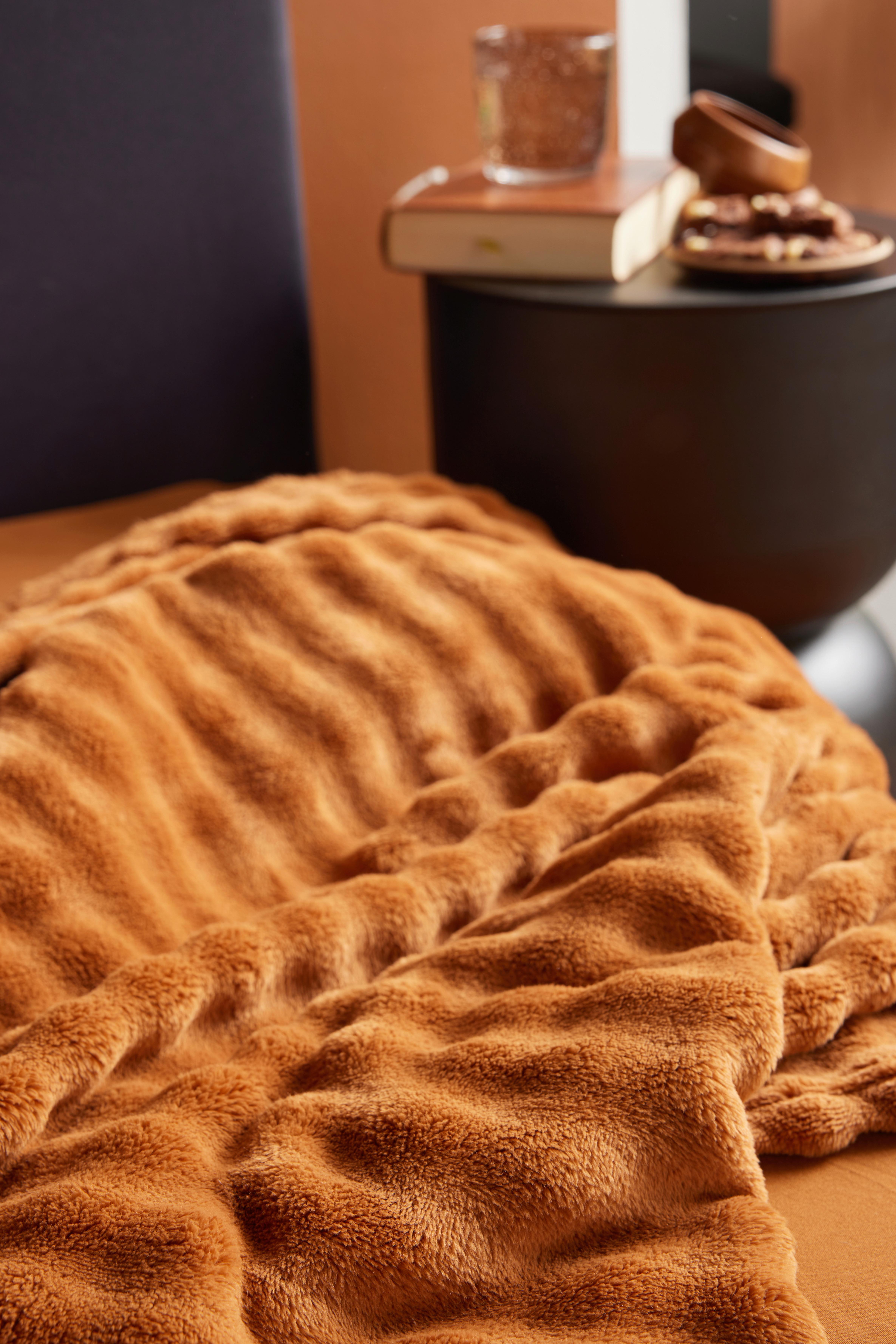 MÄKKÁ DEKA MOKA - koňaková, Modern, textil (130/180cm)