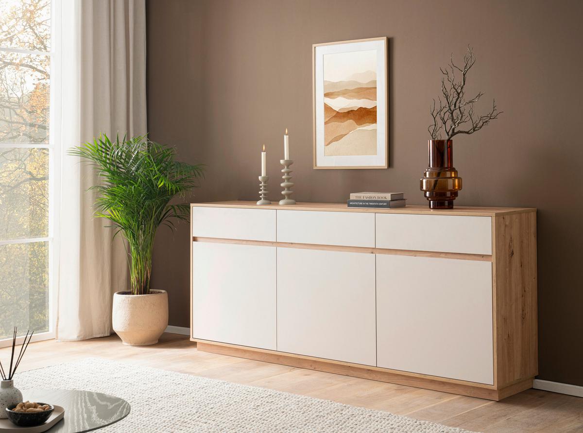 Sideboard Sonora Eiche Artisan B: 202cm - Kaschmir/Eiche Artisan, Design, Holzwerkstoff (202/89/40cm) - MID.YOU