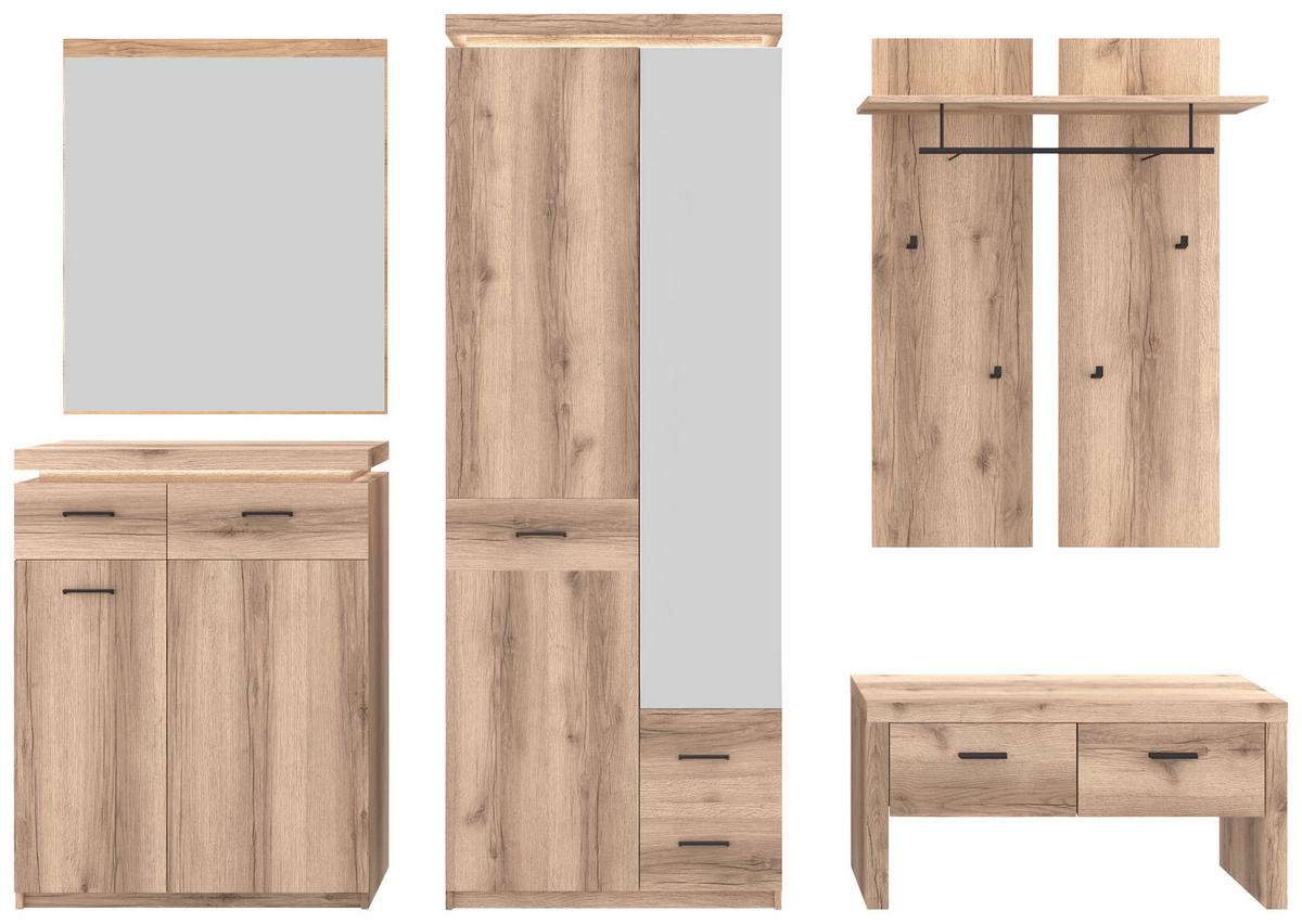 Wandspiegel 75x87 cm Rechteckig Holzrahmen - Eichefarben, MODERN, Glas/Holzwerkstoff (75/87/2cm)