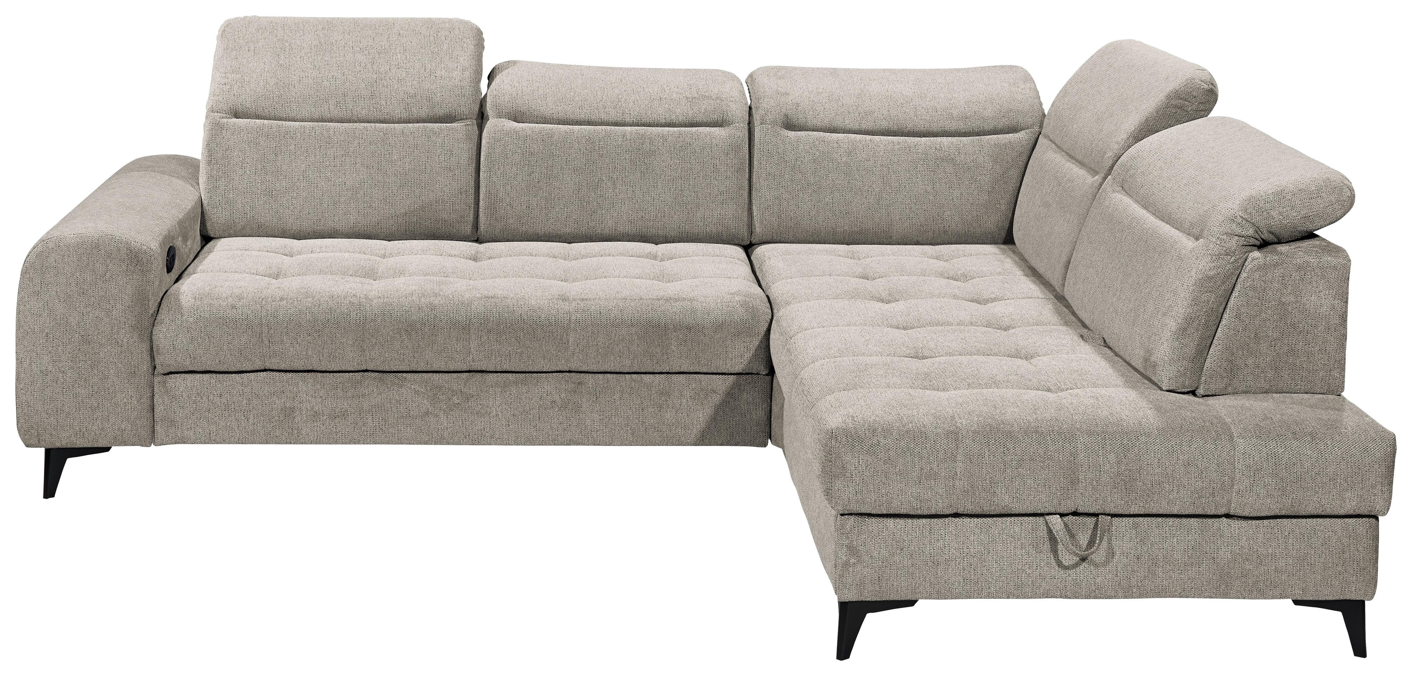 Ecksofa Rockdale Grau S: 282x200 Cm - Schwarz/Grau, KONVENTIONELL, Textil (282/200cm) - MID.YOU