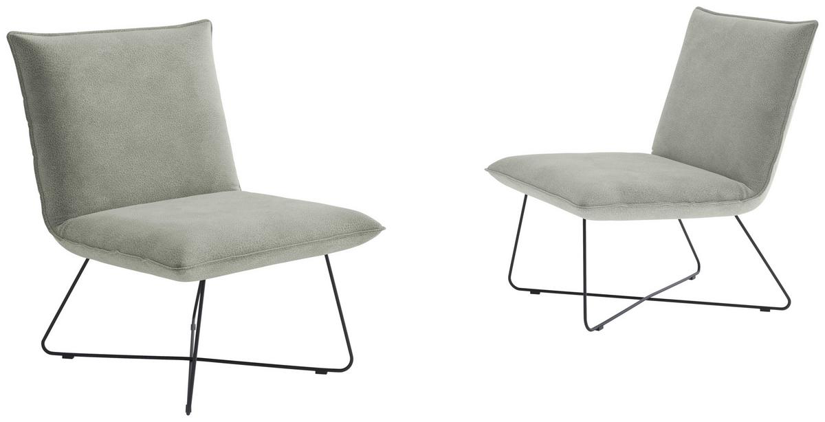 Sessel Skyway Hellgrau B: 68 Cm - Hellgrau/Schwarz, Design, Textil (68/84/81cm) - Livetastic