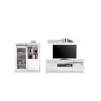 WOHNWAND Daytona Weiß HG B: 349 cm - Weiß Hochglanz/Weiß, Design, Holzwerkstoff (349/170/43cm) - Livetastic