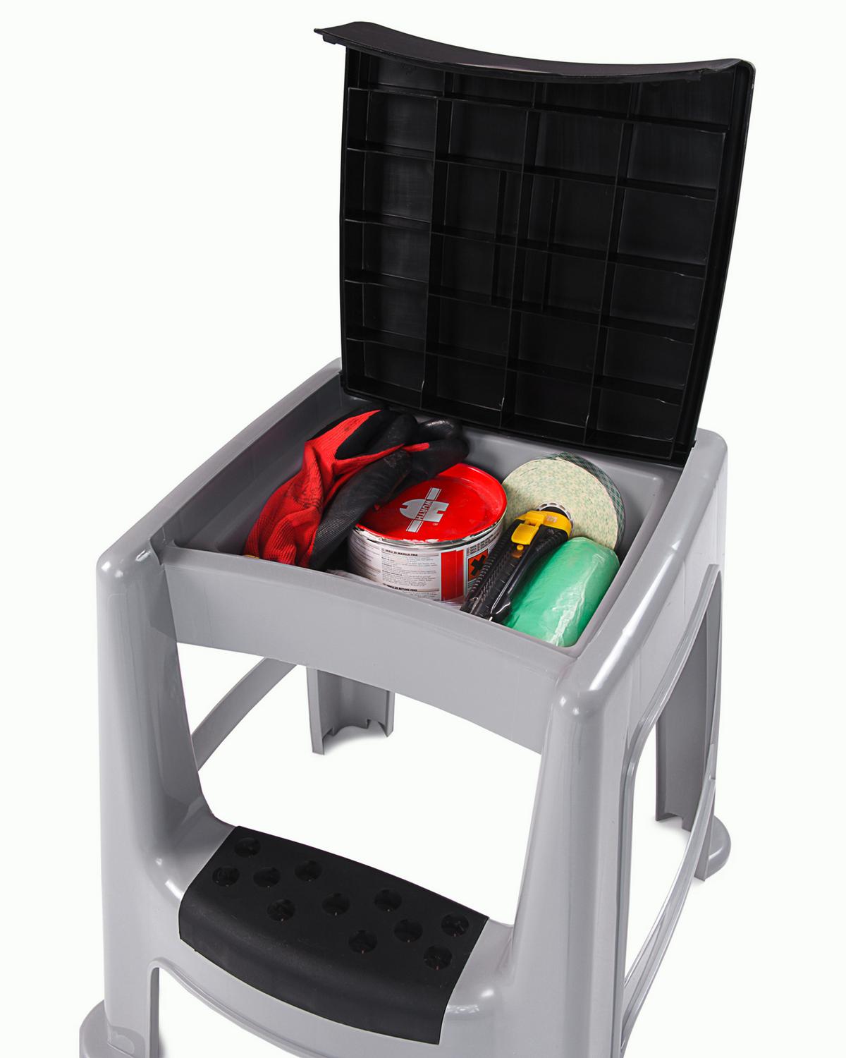 Tritthocker Escapeau Grau - Grau, Basics, Kunststoff (44/47/47cm)