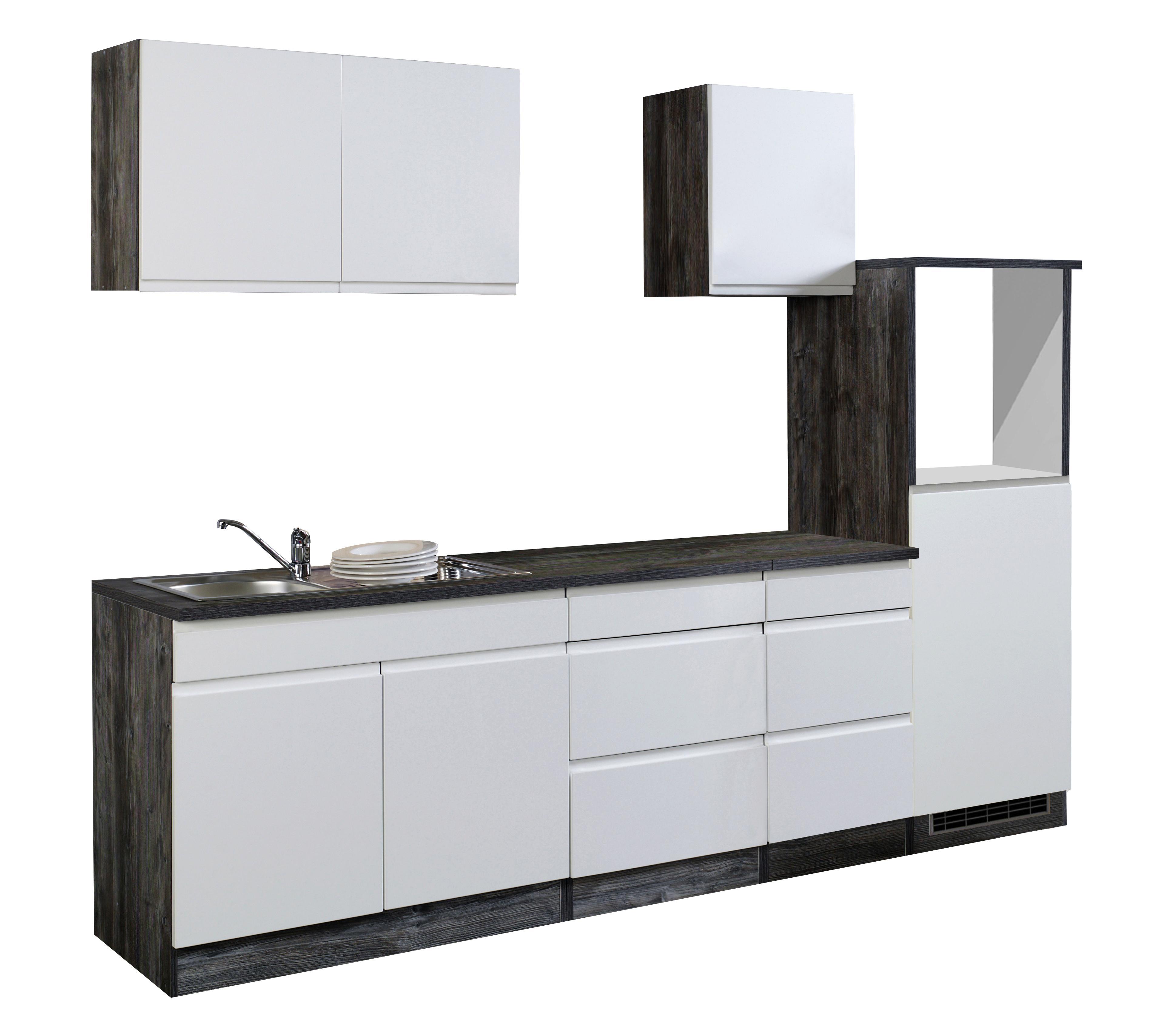 Küchenleerblock Cardiff B: 270cm Weiß/vintage - Eichefarben/Weiß, Basics, Holzwerkstoff (270/60cm)