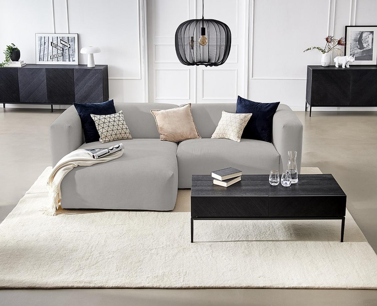 Ecksofa Bolt, Grau B: 255x160 cm - Grau, MODERN, Textil (255/160cm) - Trendmanufaktur