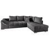 Eckschlafsofa Alvito Anthrazit S: 298/202 cm - Anthrazit/Silberfarben, Design, Textil (298/202cm) - MID.YOU