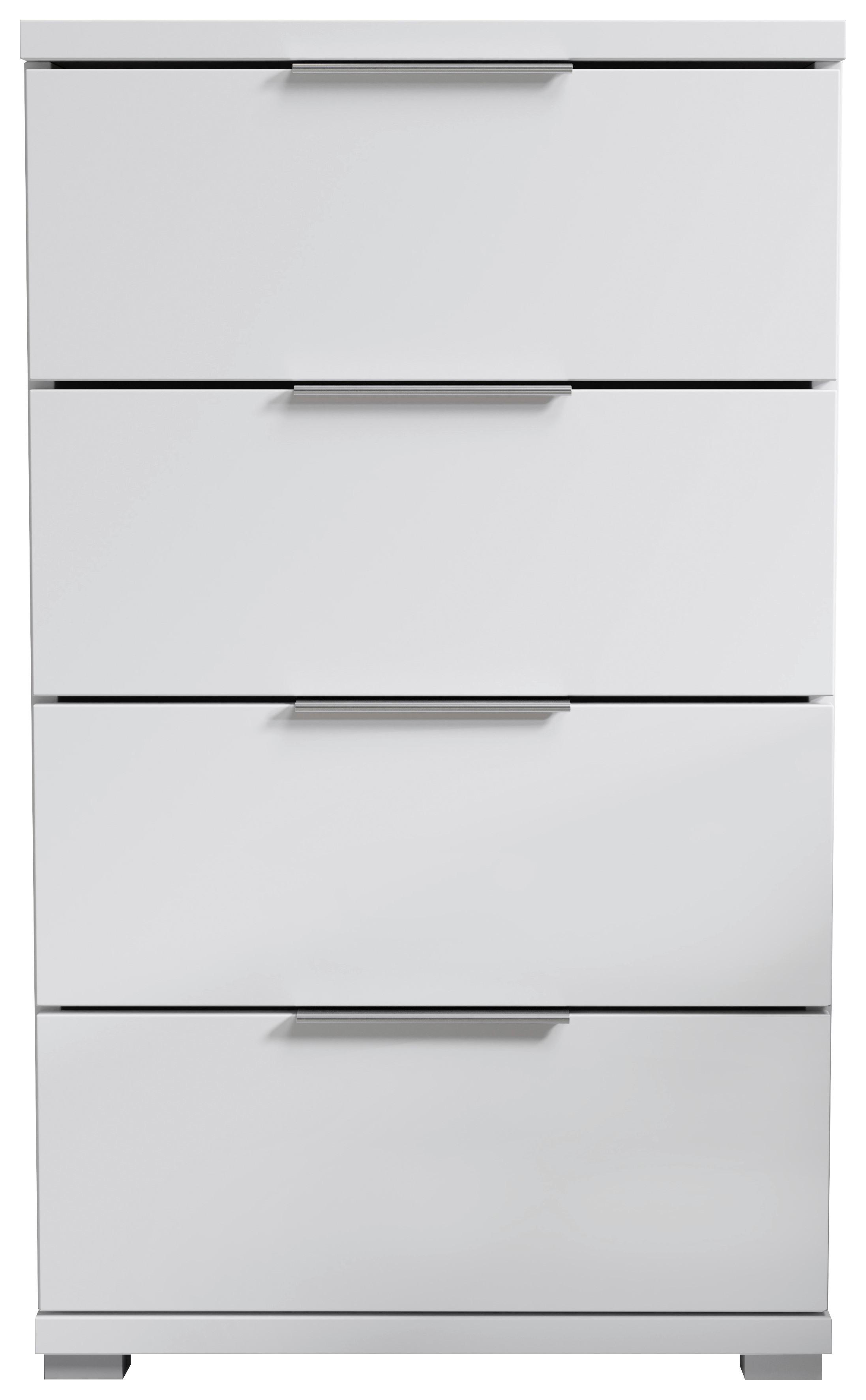 Nachtkästchen Smilla 4l W - Alufarben/Weiß, KONVENTIONELL, Holzwerkstoff (46/79/42cm)