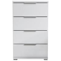 Nachtkästchen Smilla 4l W - Alufarben/Weiß, KONVENTIONELL, Holzwerkstoff (46/79/42cm)