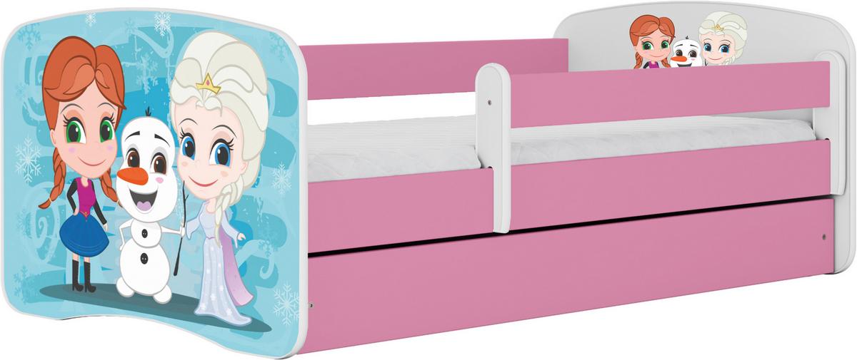 Kinder-/Juniorbett Babydreams Inkl. Matratze 80x160 - Pink/Birkefarben, MODERN, Holz/Holzwerkstoff (80/160cm) - MID.YOU
