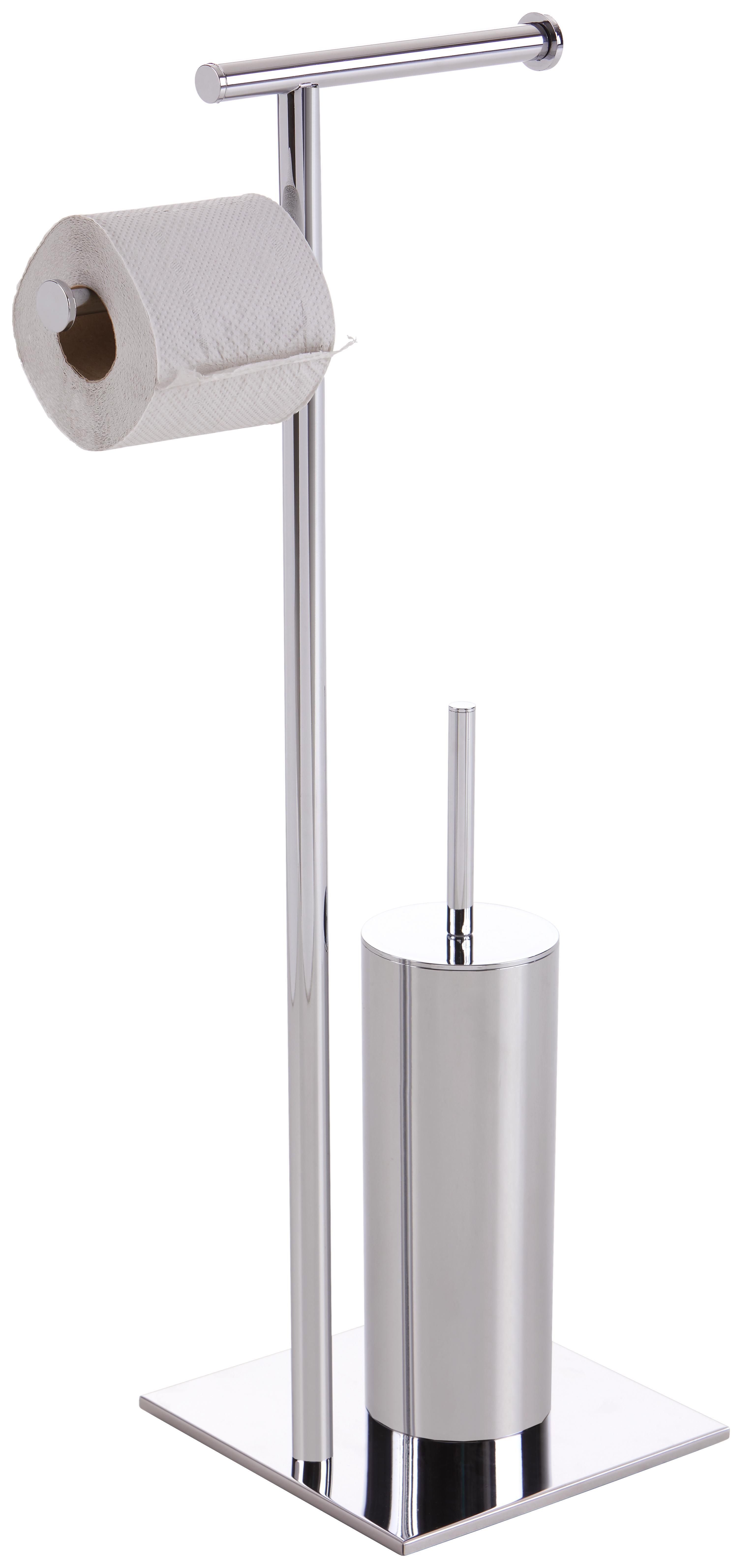 WC-Bürstengarnitur Zirius - Chromfarben, KONVENTIONELL, Kunststoff/Metall (27/71/20cm) - Homezone