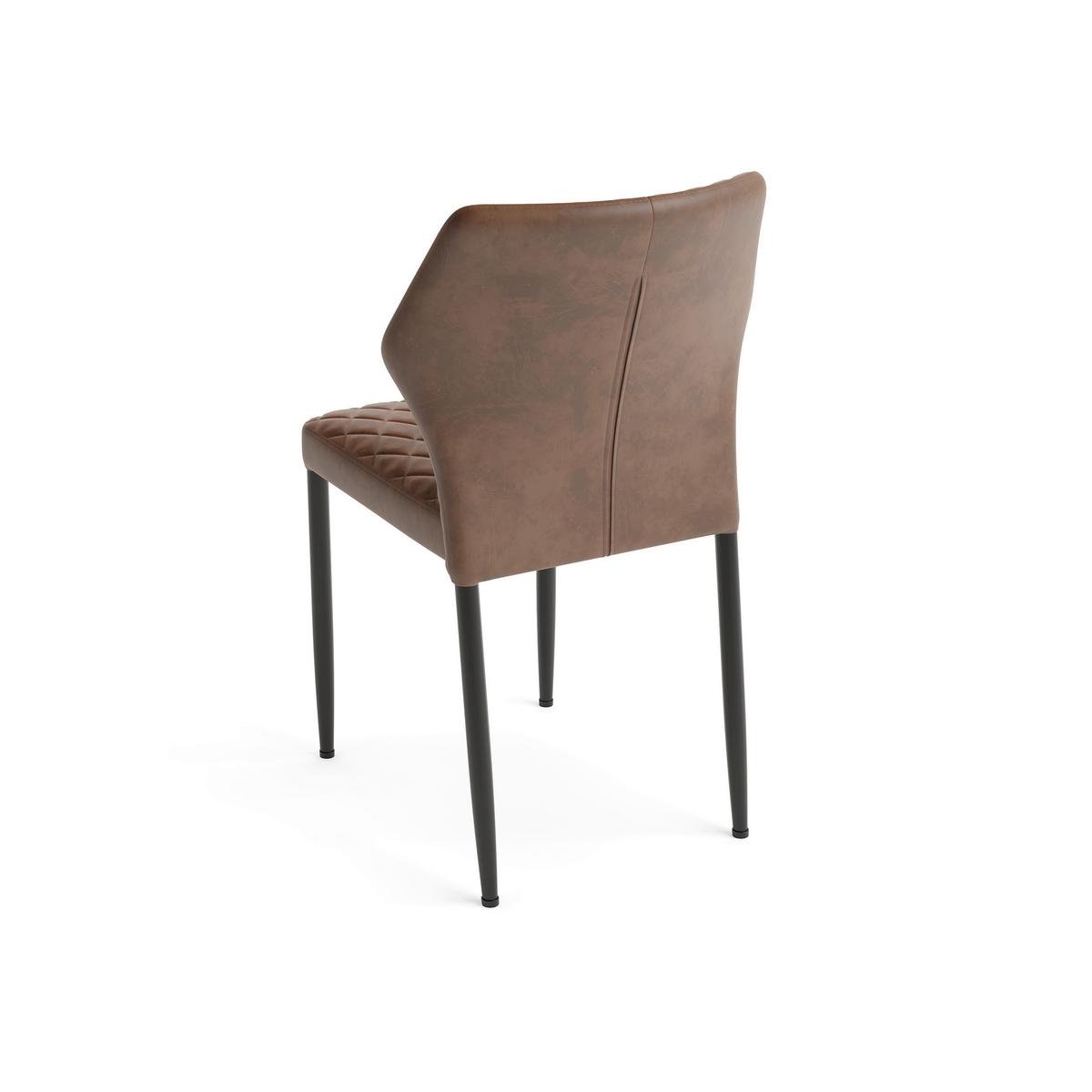 STUHL-SET LOUIS - Cognac, MODERN, Leder/Metall (49/80/56cm) - MID.YOU