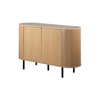 Kommode Fabia Naturfarben B: 120cm - Eichefarben/Schwarz, Design, Holzwerkstoff (120/80/40cm) - MID.YOU