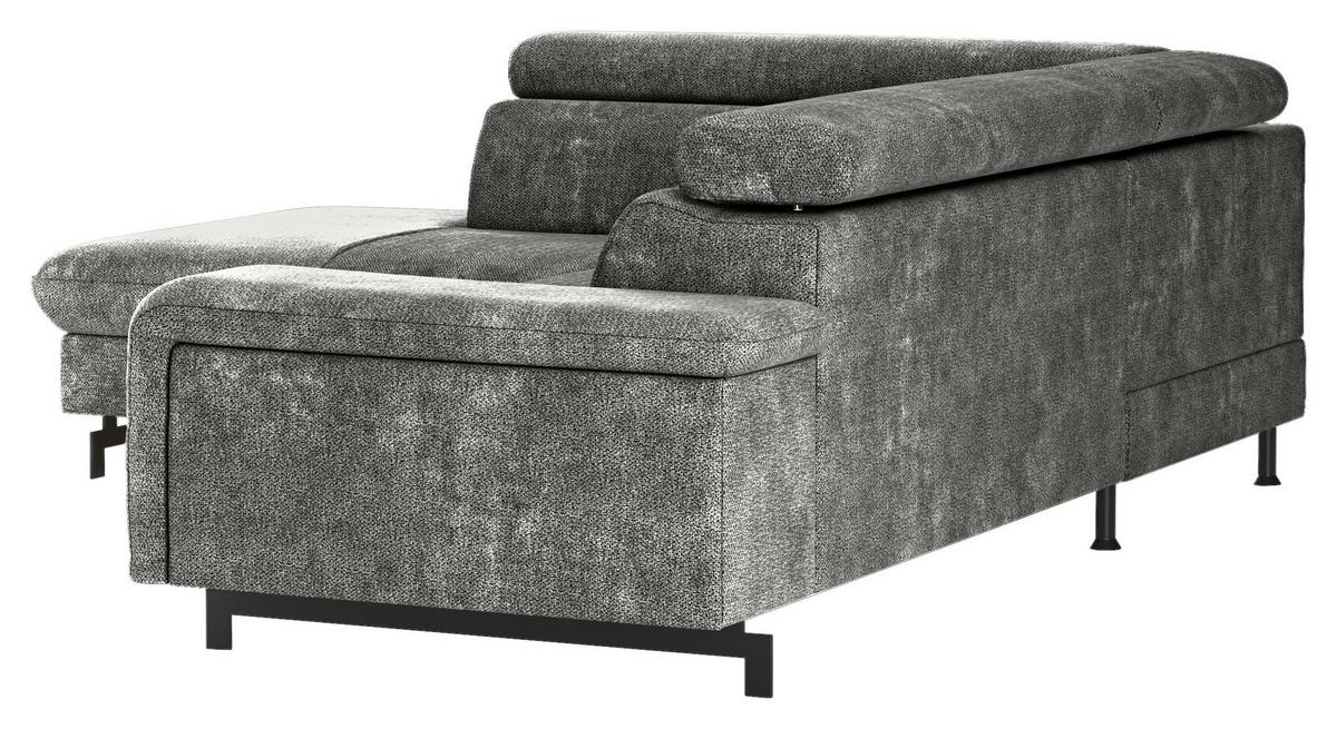 Ecksofa mit Bettkasten Emma Grau 215x262 cm - Schwarz/Grau, Textil (215/262cm) - MID.YOU