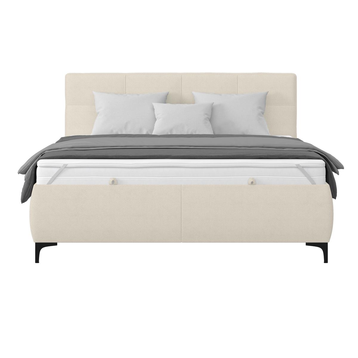 Polsterbett Zeni 160 - Beige/Schwarz, KONVENTIONELL, Holz/Holzwerkstoff (160/200cm)