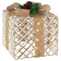 Dekogeschenkbox Rafiki - Beige/Rot, KONVENTIONELL, Naturmaterialien/Kunststoff (25/25/28cm) - Luca Bessoni