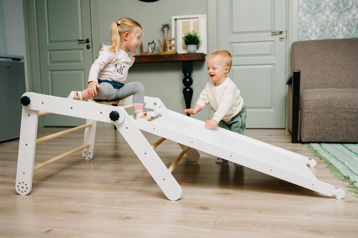 Klettergerüst Pikler Triangle 3 Sections - Weiß, Basics, Holz (50/150/6cm)