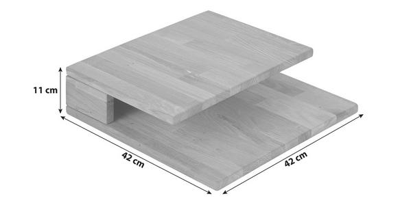 Nachtkästchenaufsatz Eiche Massiv H: 11 cm Moon - Eichefarben, Trend, Holz (42/11cm) - Luca Bessoni