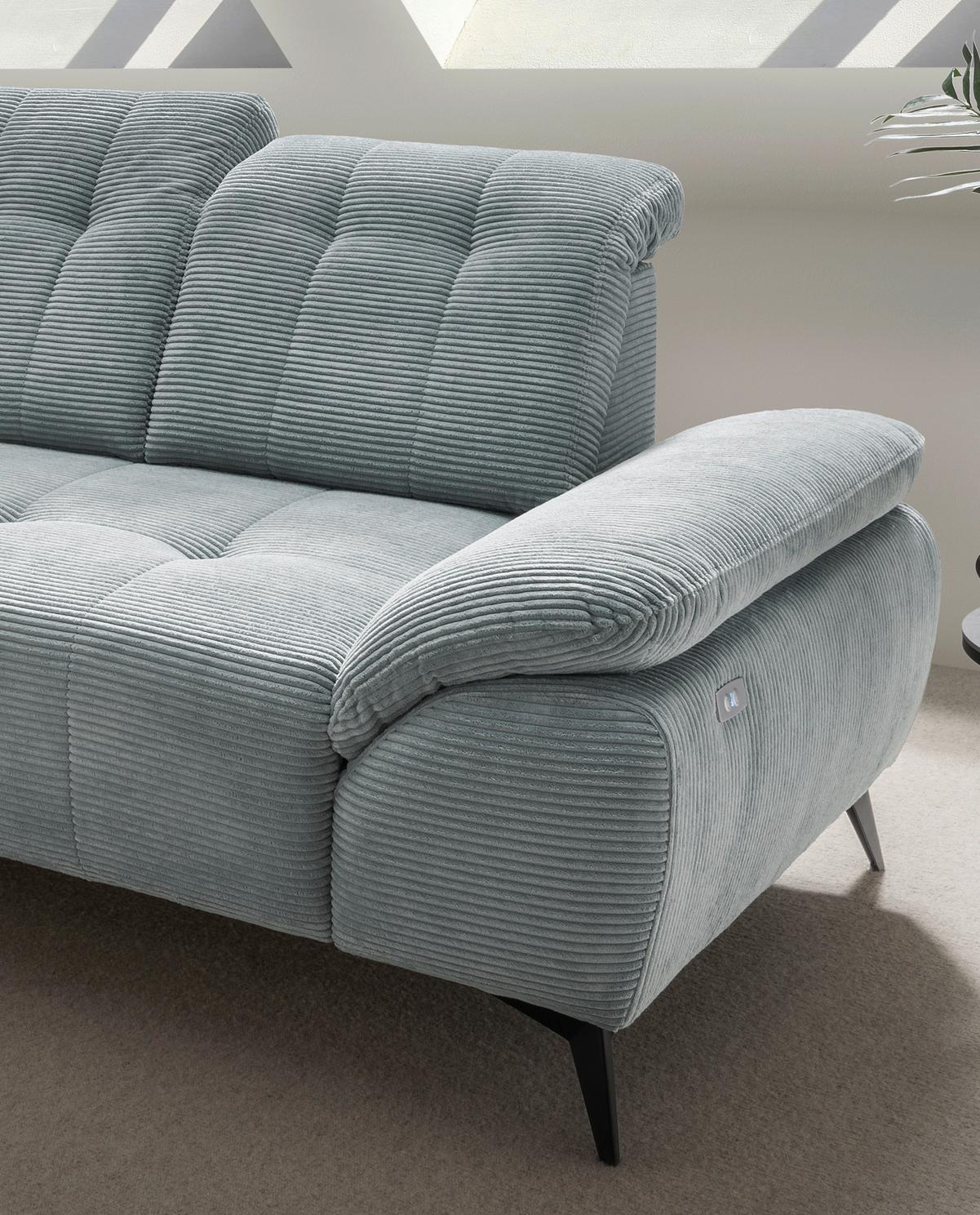 Ecksofa Fiore, Hellblau S: 200x272 cm - Schwarz/Hellblau, MODERN, Textil (200/272cm) - Livetastic