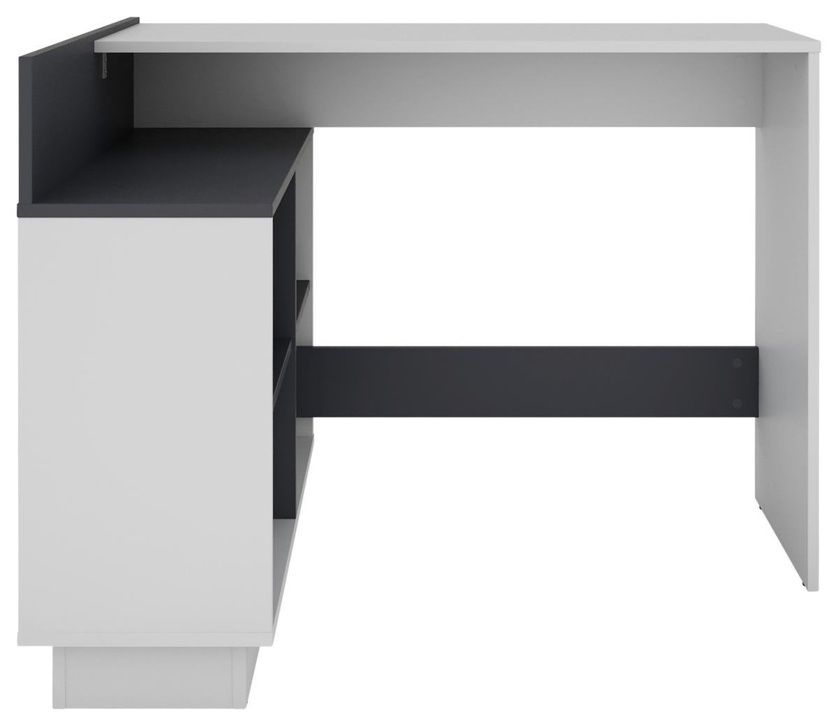 Eckschreibtisch Berni - Graphitfarben/Weiß, MODERN, Holzwerkstoff (102/80/77,5cm) - MID.YOU