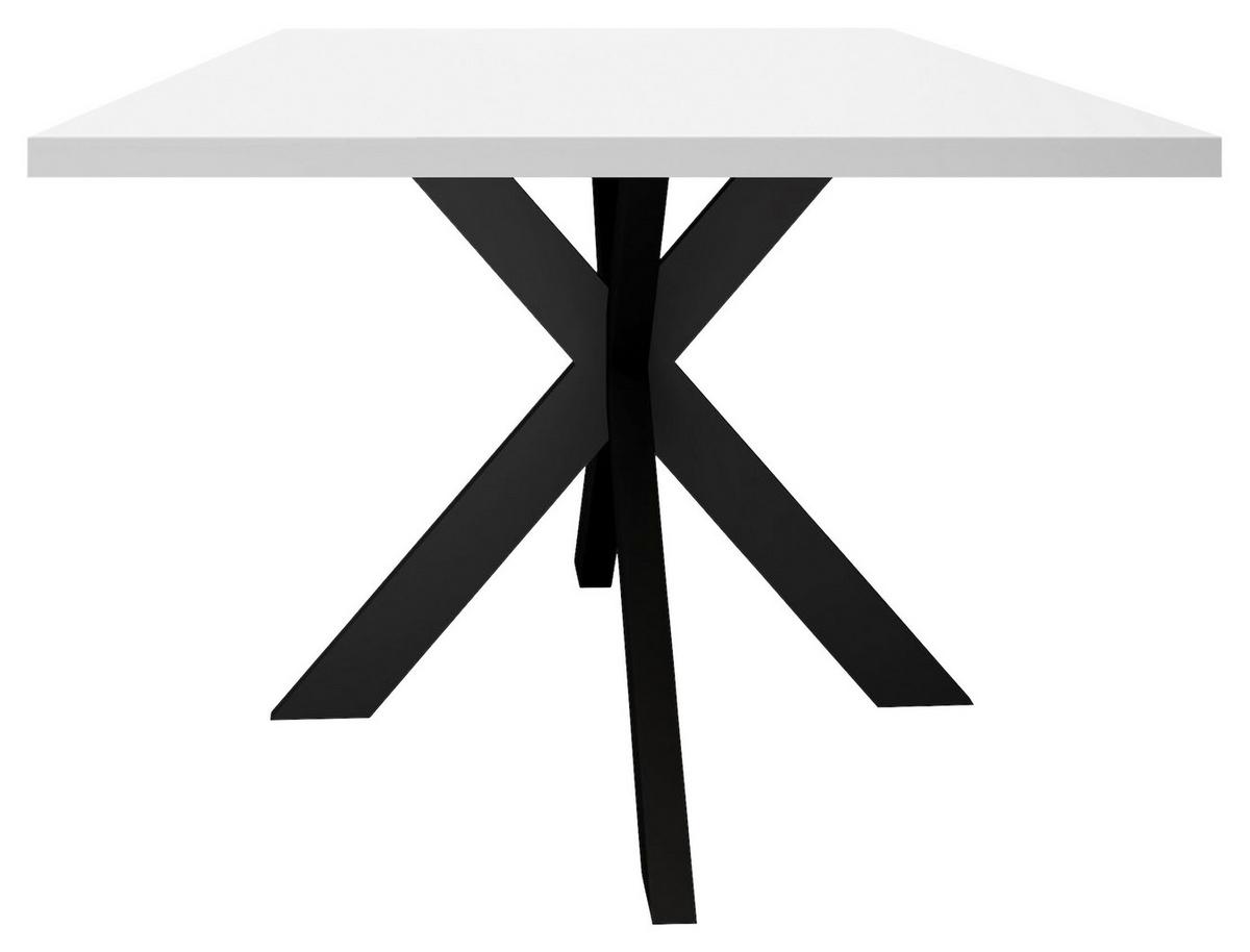 Esstisch Alex Schwarz, Weiß - Schwarz/Weiß, MODERN, Holzwerkstoff/Metall (180/90/78cm) - Livetastic