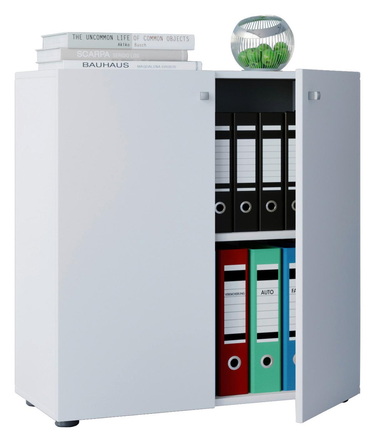 Aktenschrank Vandol Mini Weiß Dekor B 70 Cm - Weiß, Basics, Holzwerkstoff (70/74/40cm) - MID.YOU