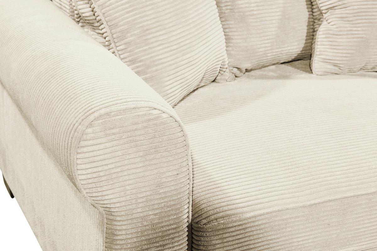 2-sitzer-sofa Mit Schlaffunktion Maureen B:250cm - Creme/Schwarz, KONVENTIONELL, Textil (250/95/125cm) - MID.YOU