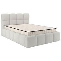 Polsterbett Cloudy M. Matratze Creme, Lf: 140x200 Cm - Creme/Grau, Trend, Holz/Holzwerkstoff (140/200cm) - Luca Bessoni