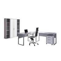 Büro Office Edition Grau/weiß - Weiß/Grau, MODERN, Holzwerkstoff - MID.YOU