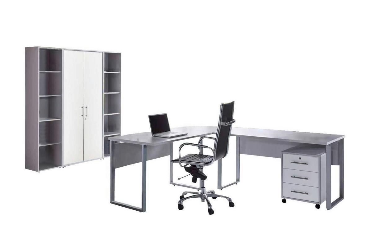 Büro Office Edition Grau/weiß - Weiß/Grau, MODERN, Holzwerkstoff - MID.YOU