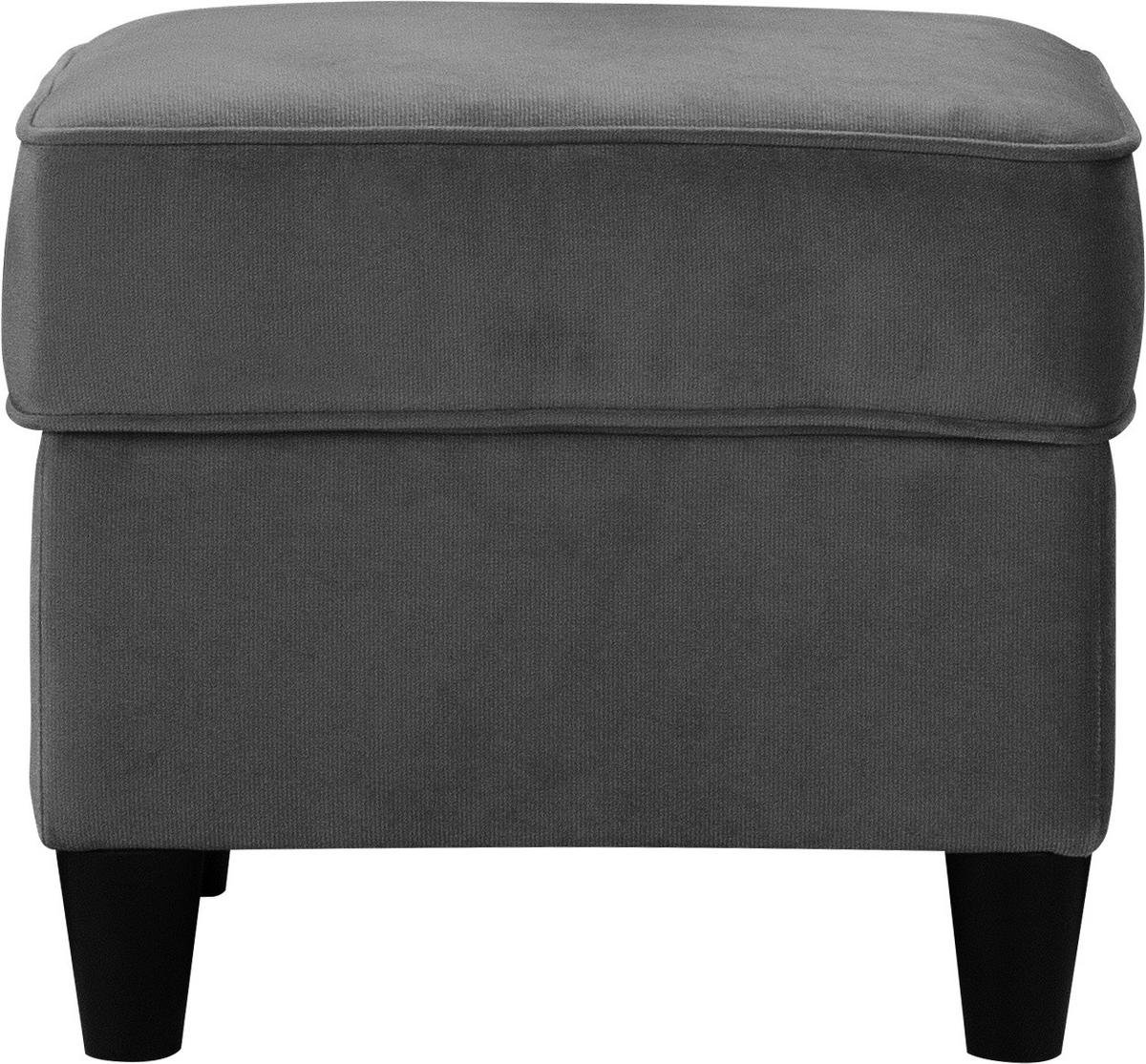Hocker Baron Anthrazit B: 52 cm - Anthrazit/Schwarz, Design, Textil (52/45/52cm) - MID.YOU