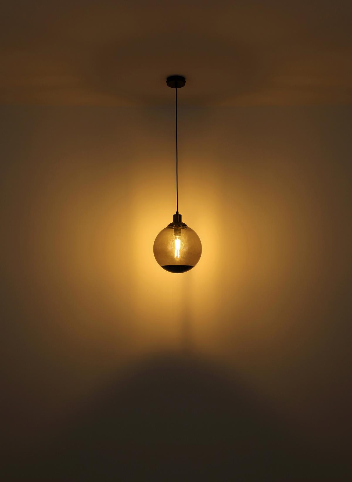 Hängeleuchte 15860-3h - Messingfarben/Schwarz, Design, Glas/Kunststoff (51/120cm) - Globo