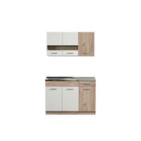 Konyhablokk Dalila - szürke tölgy/fehér, Basics, faalapú anyag (120/206,5/51,5cm)