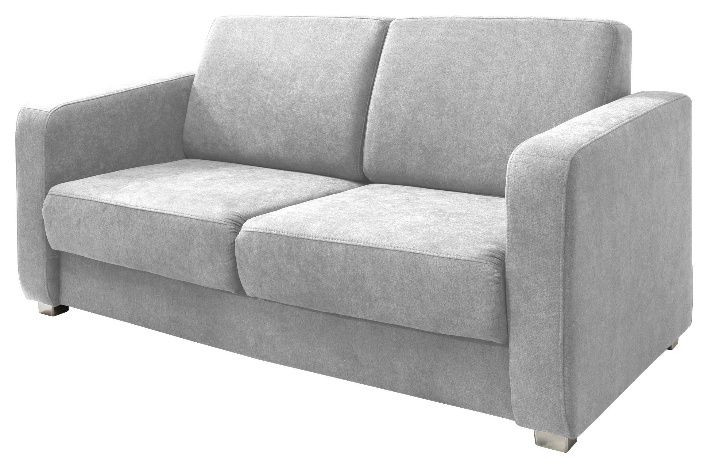 Schlafsofa Mia Silberfarben B:159 cm - Chromfarben/Silberfarben, Design, Textil (159/88/87cm) - Livetastic