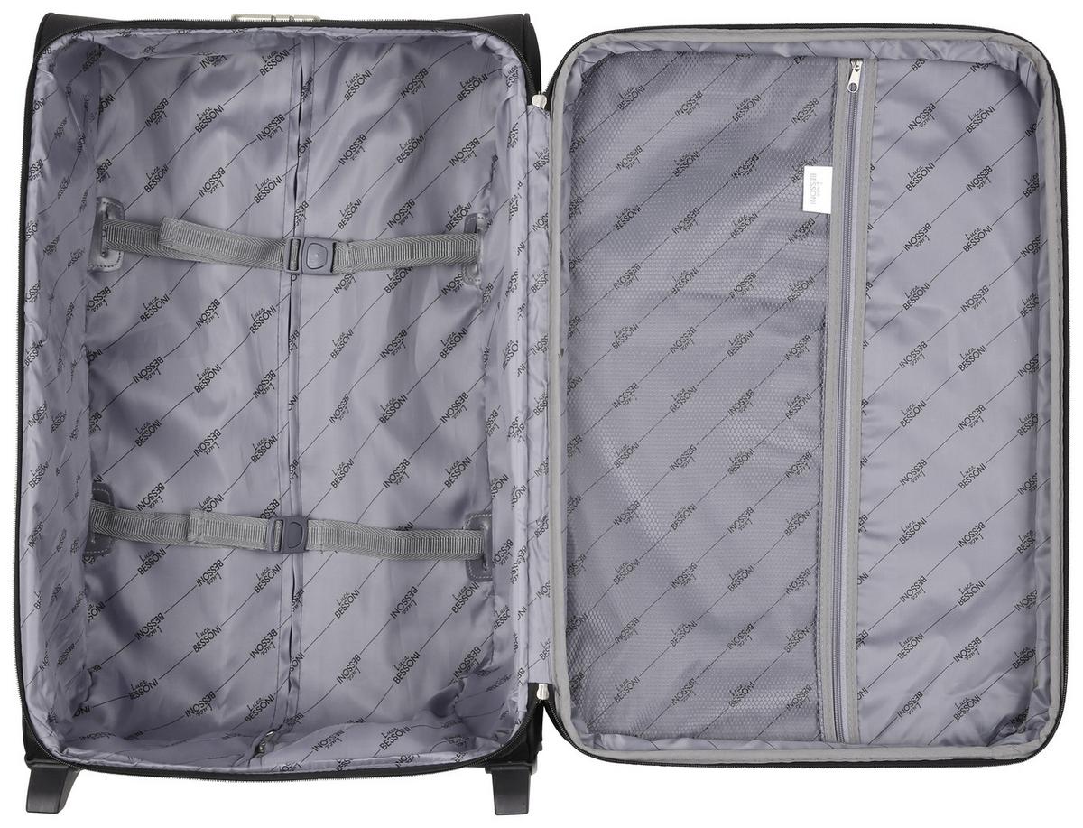 Reisekoffer Ingolf Mit 2 Rollen - Schwarz/Grau, MODERN, Kunststoff/Textil (48,5/70/30cm) - Luca Bessoni