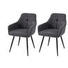 Armlehnstuhl-Set Verona I S 2er-Set - Anthrazit/Schwarz, MODERN, Textil/Metall (53/85/62cm) - MID.YOU