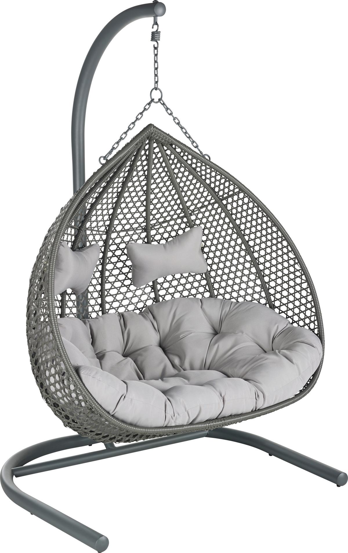 Závesné kreslo Bari - sivá/svetlosivá, Modern, kov/textil (130/201/116cm) - Bessagi Garden