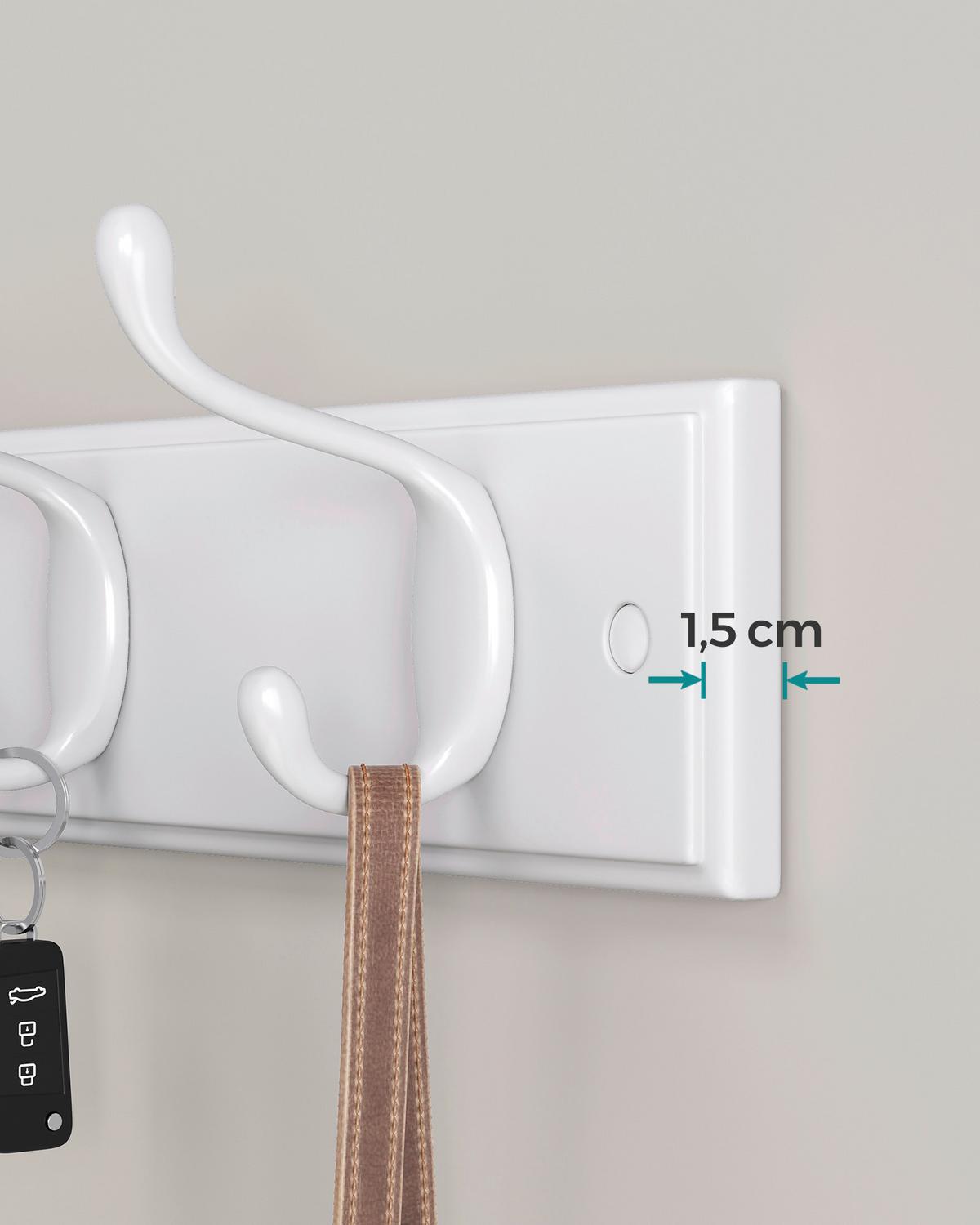 Wandgarderobe Weiß B: 40 Cm - Weiß, Basics, Holzwerkstoff/Metall (40/9/7cm)