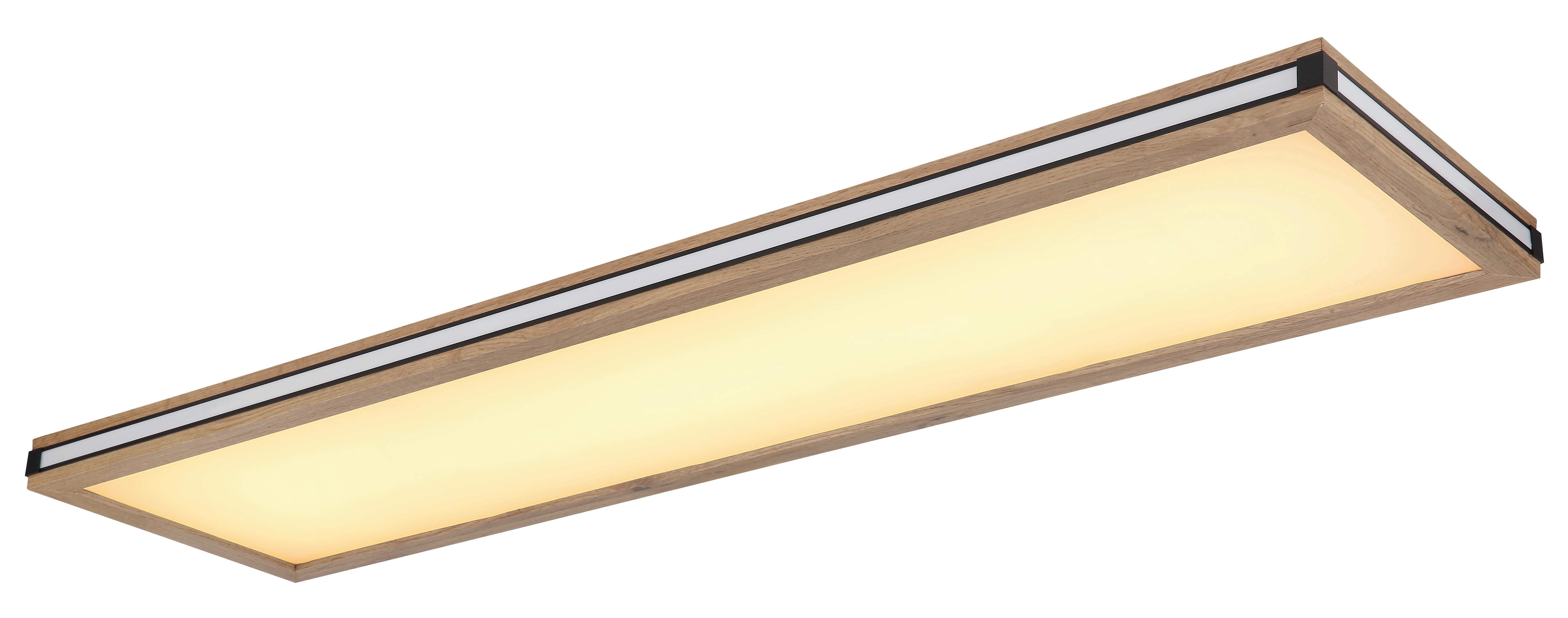 LED-Deckenleuchte 41589d5 - Dunkelbraun/Opal, Natur, Holzwerkstoff/Kunststoff (120/30/7,5cm) - Globo