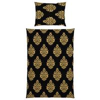 Ágyneműhuzat-garnitúra Japur - fekete/aranyszínű, Konventionell, textil (140/200cm) - Ondega