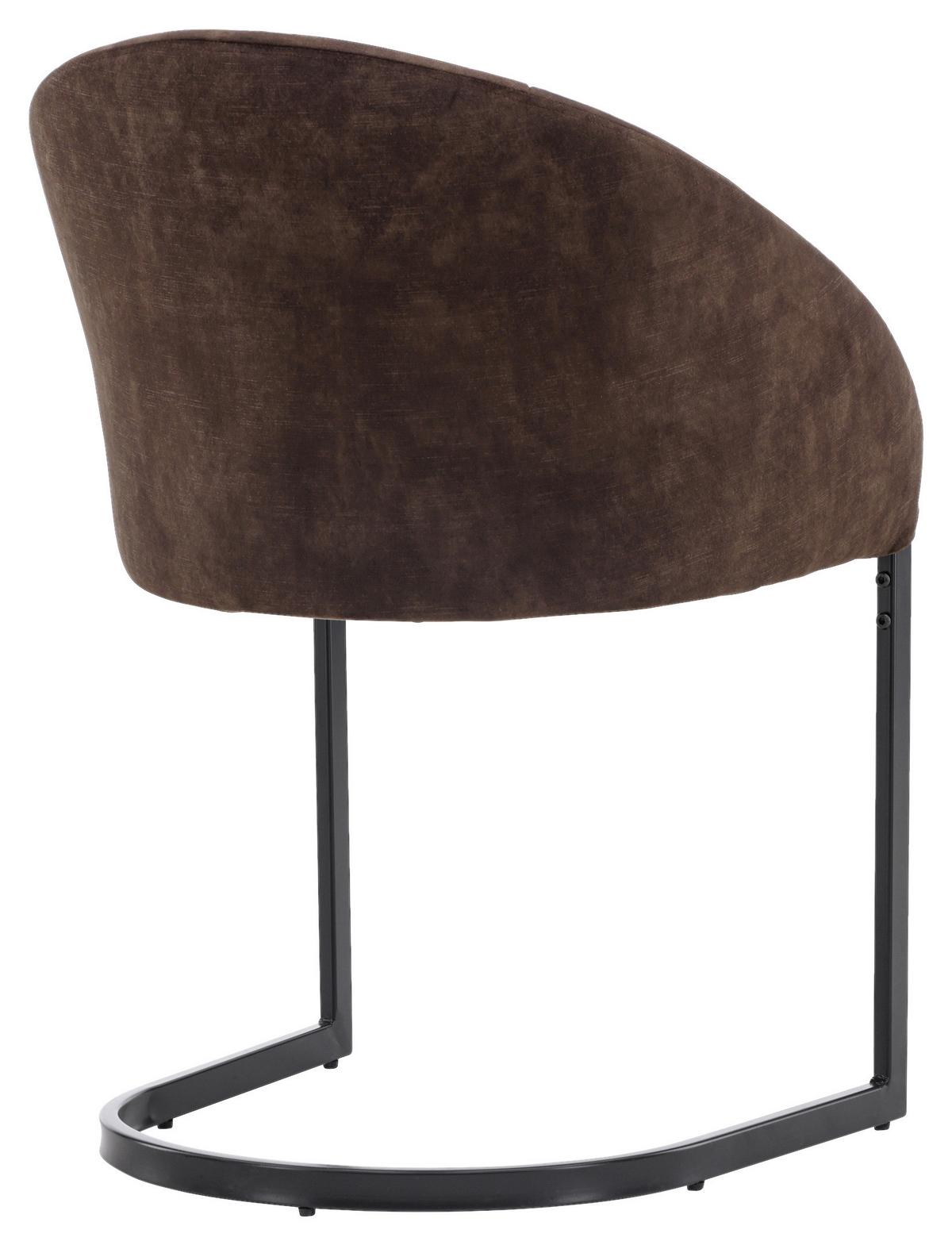 Stuhl-Set Evening - Dunkelbraun/Schwarz, Design, Textil/Metall (56/82/65cm) - Livetastic
