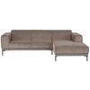 Ecksofa Erno Taupe S: 262 cm - Taupe/Schwarz, Design, Textil (262/183cm) - MID.YOU