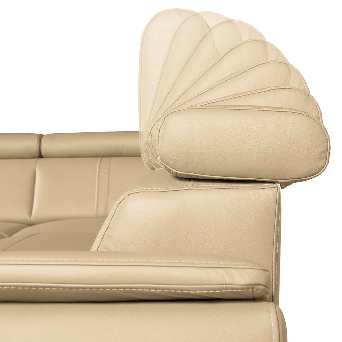 Ecksofa City Beige B: 193x265 Cm - Wengefarben/Beige, Design, Leder (193/265cm) - Livetastic
