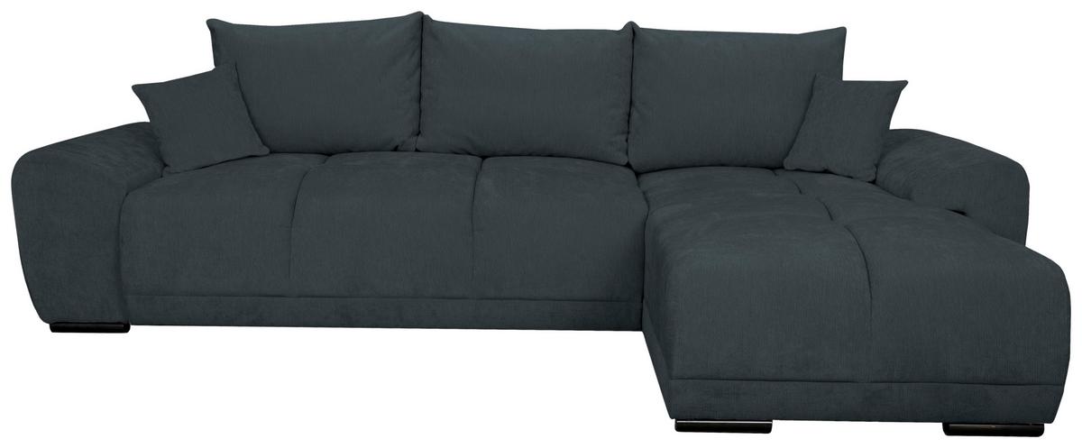 Rohová sedačka BONN, oboustranná, grafitová žinylka - černá/barvy grafitu, Moderní, textil/plast (296/182cm)