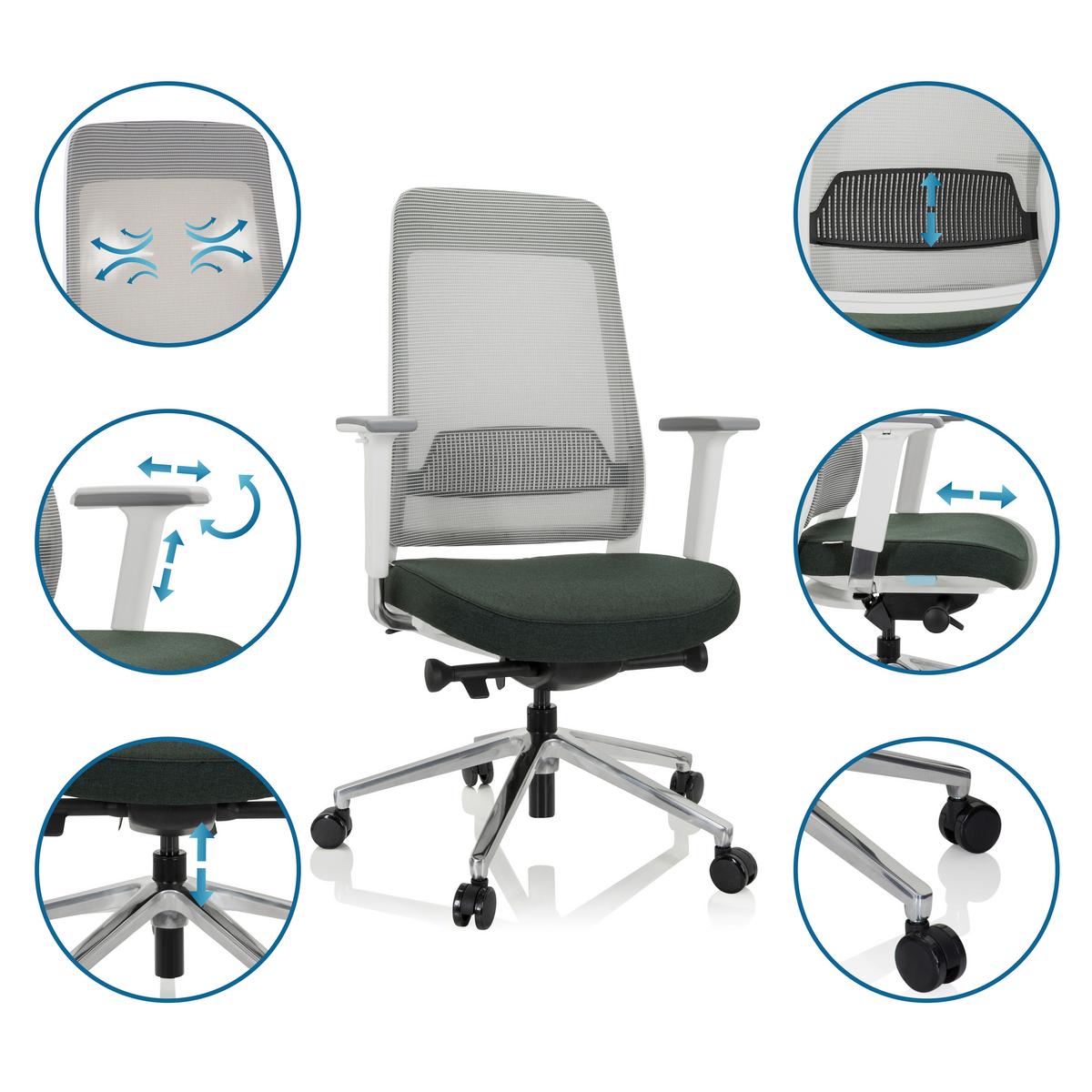 Bürostuhl Chiaro T2 Mit Wippfunktion Schwarz/Weiß - Schwarz/Weiß, MODERN, Kunststoff/Textil (67/118/63cm) - MID.YOU