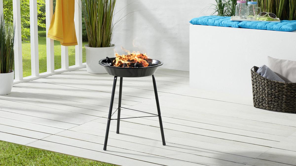 Holzkohlegrill Pablo - Schwarz/Grau, Metall (36/56/47cm) - Homezone